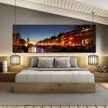 Load image into Gallery viewer, copenhagen  harbor  Scenic  Harbor  at  Sunset  1  Piece  Canvas  Art  Print For Bedroom

