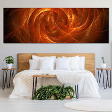 Load image into Gallery viewer, cosmic  energy  canvas  wall  art  brown  abstract  fiery  artwork  print  bright  abstract  panoramic  canvas  orange  digital  abstract  swirl  canvas  artwork For Bedroom
