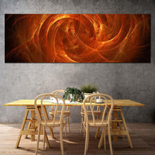 Load image into Gallery viewer, cosmic  energy  canvas  wall  art  brown  abstract  fiery  artwork  print  bright  abstract  panoramic  canvas  orange  digital  abstract  swirl  canvas  artwork For Dinning Room
