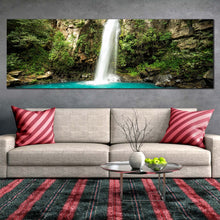 Load image into Gallery viewer, costa  rica  canvas  wall  art  white  guanacaste  waterfall  canvas  artwork  majestic  green  jungle  rainforest  1  piece  canvas  print For Living Room
