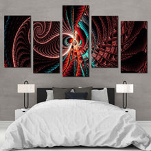 Load image into Gallery viewer, creative fractal canvas wall art brown abstract digital artwork canvas print digital abstract pattern 5 piece multiple canvas For Bedroom
