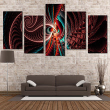 Load image into Gallery viewer, creative fractal canvas wall art brown abstract digital artwork canvas print digital abstract pattern 5 piece multiple canvas For Living Room
