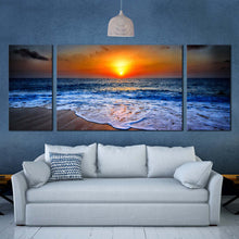 Load image into Gallery viewer, dawn  scenery  at  beach  3  pieces  wall  art For Living Room
