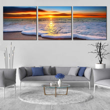 Load image into Gallery viewer, dawn  scenery  at  beach  3  pieces  wall  art In Living Room
