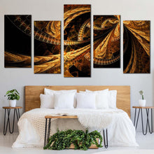 Load image into Gallery viewer, deep abstract canvas print black modern abstract painting canvas set brown abstract elegant design 5 piece canvas wall art For Bedroom
