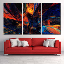 Load image into Gallery viewer, deep abstract canvas wall art abstract graphic art print colorful abstract 3d rendering 3 piece canvas set For Living Room
