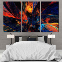 Load image into Gallery viewer, deep abstract canvas wall art abstract graphic art print colorful abstract 3d rendering 3 piece canvas set  In Bedroom
