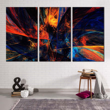 Load image into Gallery viewer, deep abstract canvas wall art abstract graphic art print colorful abstract 3d rendering 3 piece canvas set
