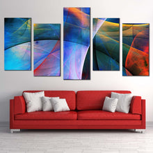 Load image into Gallery viewer, deep abstract canvas wall art yellow 3d abstract fractal graphics 5 piece canvas print abstract rendering multi canvas artwork For Living Room
