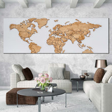 Load image into Gallery viewer, detailed  map  canvas  print  white  brown  world  map  digital  canvas  artwork  abstract  world  1  piece  canvas  wall  art For Living Room
