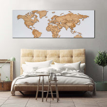 Load image into Gallery viewer, detailed  map  canvas  print  white  brown  world  map  digital  canvas  artwork  abstract  world  1  piece  canvas  wall  art For Bedroom
