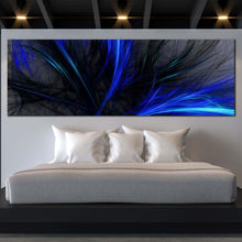 Load image into Gallery viewer, digital  abstract  canvas  print  blue  3d  abstract  fractal  bright  1  piece  canvas  wall  art  black  abstract  graphics  wide  canvas For Bedroom
