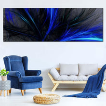 Load image into Gallery viewer, digital  abstract  canvas  print  blue  3d  abstract  fractal  bright  1  piece  canvas  wall  art  black  abstract  graphics  wide  canvas For Living Room
