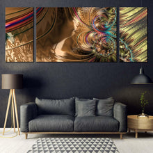 Load image into Gallery viewer, digital  abstract  canvas  wall  art  abstract  fractal  patterns  3  piece  multi  canvas  colorful  abstract  fractal  texture  triptych  canvas  print In Living Room
