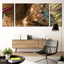 Load image into Gallery viewer, digital  abstract  canvas  wall  art  abstract  fractal  patterns  3  piece  multi  canvas  colorful  abstract  fractal  texture  triptych  canvas  print For Living Room
