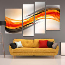 Load image into Gallery viewer, digital abstract canvas wall art red abstract art print orange abstract elegance 4 piece multiple canvas for your living room
