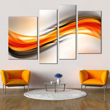 Load image into Gallery viewer, digital abstract canvas wall art red abstract art print orange abstract elegance 4 piece multiple canvas
