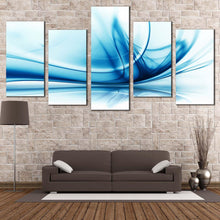 Load image into Gallery viewer, digital abstract canvas wall art white abstract technology 5 piece canvas print blue peaceful abstract multi canvas For Your Living Room
