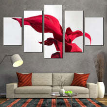 Load image into Gallery viewer, digital flower canvas print red abstract floral multiple canvas elegant abstract flower 5 piece canvas wall art For Your Living Room
