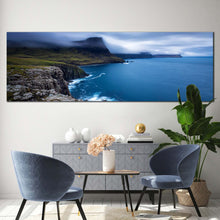 Load image into Gallery viewer, duirinish  peninsula  canvas  wall  art  scotland  blue  ocean  1  piece  canvas  print  green  ocean  landscape  canvas  artwork In Living Room
