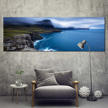 Load image into Gallery viewer, duirinish  peninsula  canvas  wall  art  scotland  blue  ocean  1  piece  canvas  print  green  ocean  landscape  canvas  artwork For Living Room
