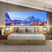 Load image into Gallery viewer, dusk  at  Lofoten  Islands  mountain  snow  large  canvas  home  art  decor For Bedroom
