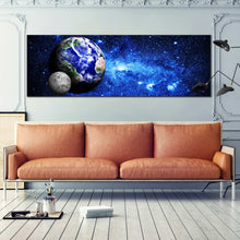Load image into Gallery viewer, earth  pictures  moon  and  stars  from  space  large  canvas  art For Living Room
