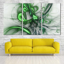 Load image into Gallery viewer, electric fractals canvas wall art white abstract design multi canvas green bright abstract patterns 3 piece canvas print For Living Room
