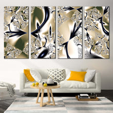 Load image into Gallery viewer, elegant abstract canvas print gold bright abstract multi canvas artwork luxury abstract 4 piece canvas wall art For Living Room
