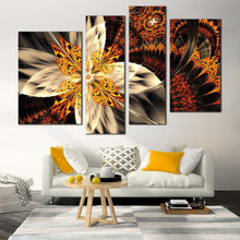 Load image into Gallery viewer, elegant abstract canvas print orange abstract pattern 4 piece canvas wall art abstract digital multi canvas artwork for your living room
