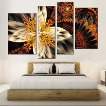 Load image into Gallery viewer, elegant abstract canvas print orange abstract pattern 4 piece canvas wall art abstract digital multi canvas artwork
