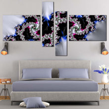 Load image into Gallery viewer, elegant abstract canvas wall art colorful modern abstract 4 piece canvas print beautiful abstract patterns multi canvas artwork In Bedroom
