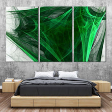 Load image into Gallery viewer, elegant abstract canvas wall art green bright abstract fractal 3 piece canvas print black abstract digital artwork canvas set For Bedroom
