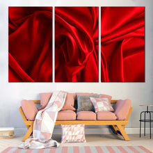 Load image into Gallery viewer, elegant abstract canvas wall art red abstract wavy folds 3 piece canvas set abstract digital canvas artwork For Living room
