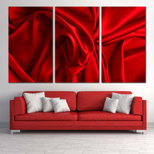 Load image into Gallery viewer, elegant abstract canvas wall art red abstract wavy folds 3 piece canvas set abstract digital canvas artwork In Living room
