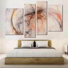 Load image into Gallery viewer, elegant abstract canvas wall art white abstract fractal 4 piece canvas print contemporary orange modern abstract multiple canvas for bedroom
