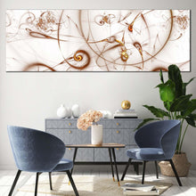 Load image into Gallery viewer, elegant  abstract  canvas  wall  art  yellow  abstract  fractal  canvas  print  brown  modern  abstract  1  piece  canvas In Living Room
