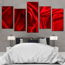 Load image into Gallery viewer, elegant design canvas print abstract background luxury 5 piece canvas wall art red abstract wavy fold multi canvas For Bedroom
