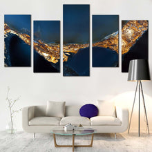 Load image into Gallery viewer, elegant gemstone canvas print yellow elegant marble canvas set abstract jewel stone 5 piece multi canvas blue agate stone canvas wall art For Your Living Room
