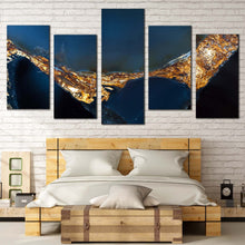 Load image into Gallery viewer, elegant gemstone canvas print yellow elegant marble canvas set abstract jewel stone 5 piece multi canvas blue agate stone canvas wall art For Bedroom
