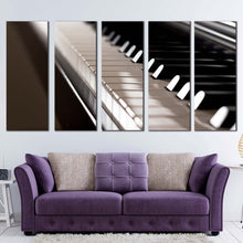 Load image into Gallery viewer, elegant piano canvas wall art musical instrument 5 piece canvas set elegant piano keyboard canvas print For Living Room
