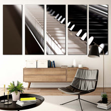 Load image into Gallery viewer, elegant piano canvas wall art musical instrument 5 piece canvas set elegant piano keyboard canvas print For Living Room
