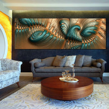 Load image into Gallery viewer, elegant  embossed  fractal  abstract  canvas  artwork For Living Room
