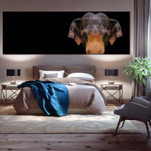 Load image into Gallery viewer, elephant  close  canvas  wall  art  grey  orange  elephant  front  1  piece  canvas  print  elephant  digital  painting  canvas  artwork In Bedroom
