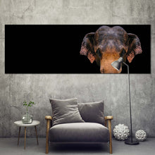 Load image into Gallery viewer, elephant  close  canvas  wall  art  grey  orange  elephant  front  1  piece  canvas  print  elephant  digital  painting  canvas  artwork In Living Room
