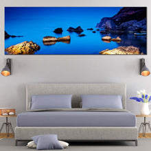 Load image into Gallery viewer, europe  ocean  canvas  wall  art  brown  ocean  rocks  boulders  1  piece  canvas  print  ukraine  crimea  blue  ocean  canvas  set In Bedroom
