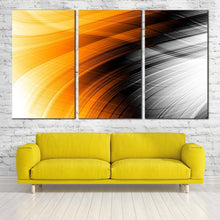 Load image into Gallery viewer, fancy abstract canvas wall art black orange abstract patterns multiple canvas abstract digital oil painting 3 piece canvas print In Living room
