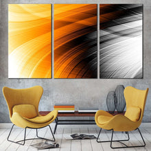 Load image into Gallery viewer, fancy abstract canvas wall art black orange abstract patterns multiple canvas abstract digital oil painting 3 piece canvas print For Living Room
