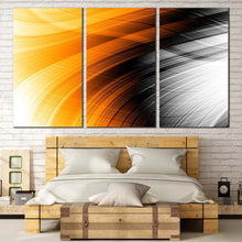 Load image into Gallery viewer, fancy abstract canvas wall art black orange abstract patterns multiple canvas abstract digital oil painting 3 piece canvas print For Bedroom
