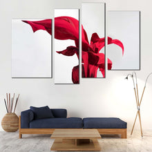 Load image into Gallery viewer, flower painting canvas wall art elegant abstract flower multi canvas red abstract floral 4 piece multi canvas artwork for living room
